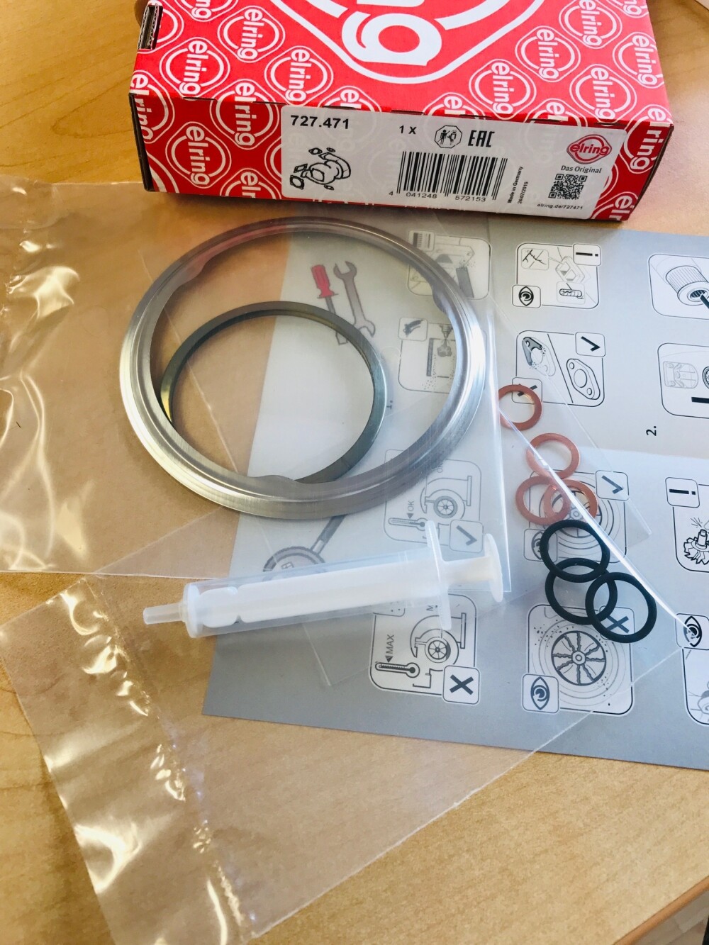 Turboladerdichtungen Montagesatz ELRING 727.471 für BMW 3 5 7 X3 X5 M57N Turbo