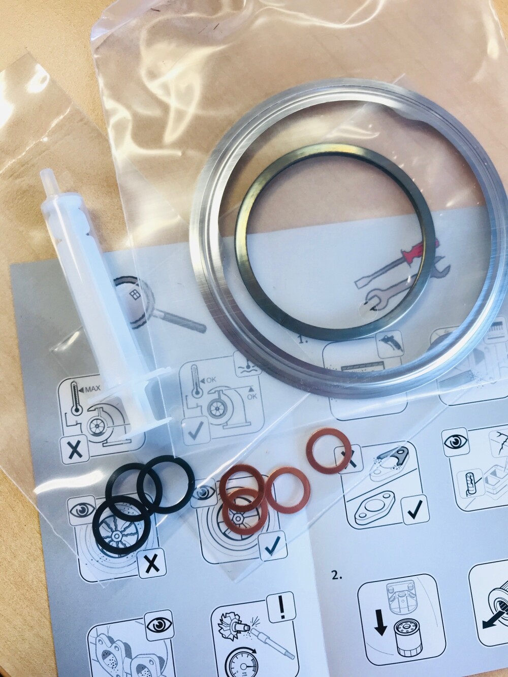 Turboladerdichtungen Montagesatz ELRING 727.471 für BMW 3 5 7 X3 X5 M57N Turbo – Bild 4