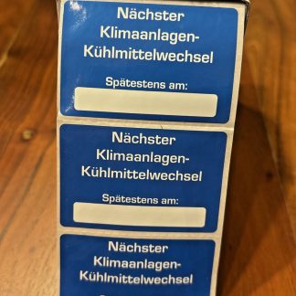 10x Aufkleber Klimaanlage Kühlmittel Inspektion Kundendienst Serviceaufkleber