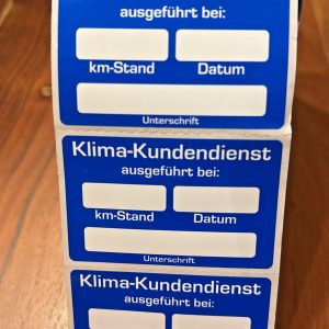 10x Aufkleber Klima Kundendienst Kühlmittel Inspektion Serviceaufkleber