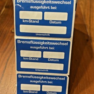 10x Aufkleber Bremsflüssigkeit Wechsel Kundendienst Inspektion Serviceaufkleber