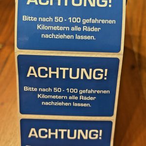 10x Aufkleber Räder NACHZIEHEN Inspektion Serviceaufkleber Reifendienst