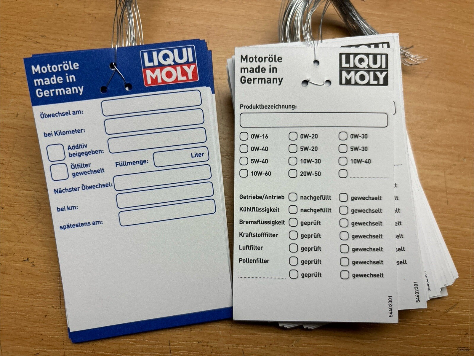 50x LIQUI MOLY Ölwechselanhänger, Ölwechselzettel, Inspektionszettel Ölzettel – Bild 4