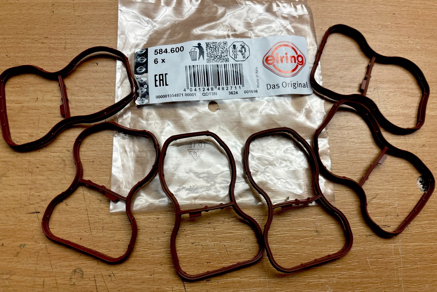 6x ELRING Dichtungssatz Ansaugbrücke f. BMW N57 B57 BMW 11617807480 584.600 – Bild 2
