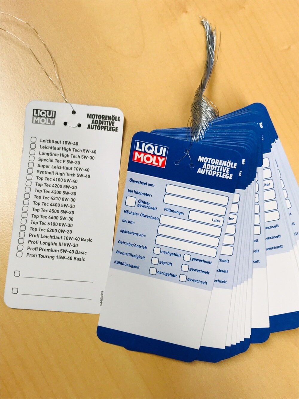 10x LIQUI MOLY Ölwechselanhänger, Ölwechselzettel, Inspektionszettel Ölzettel – Bild 2