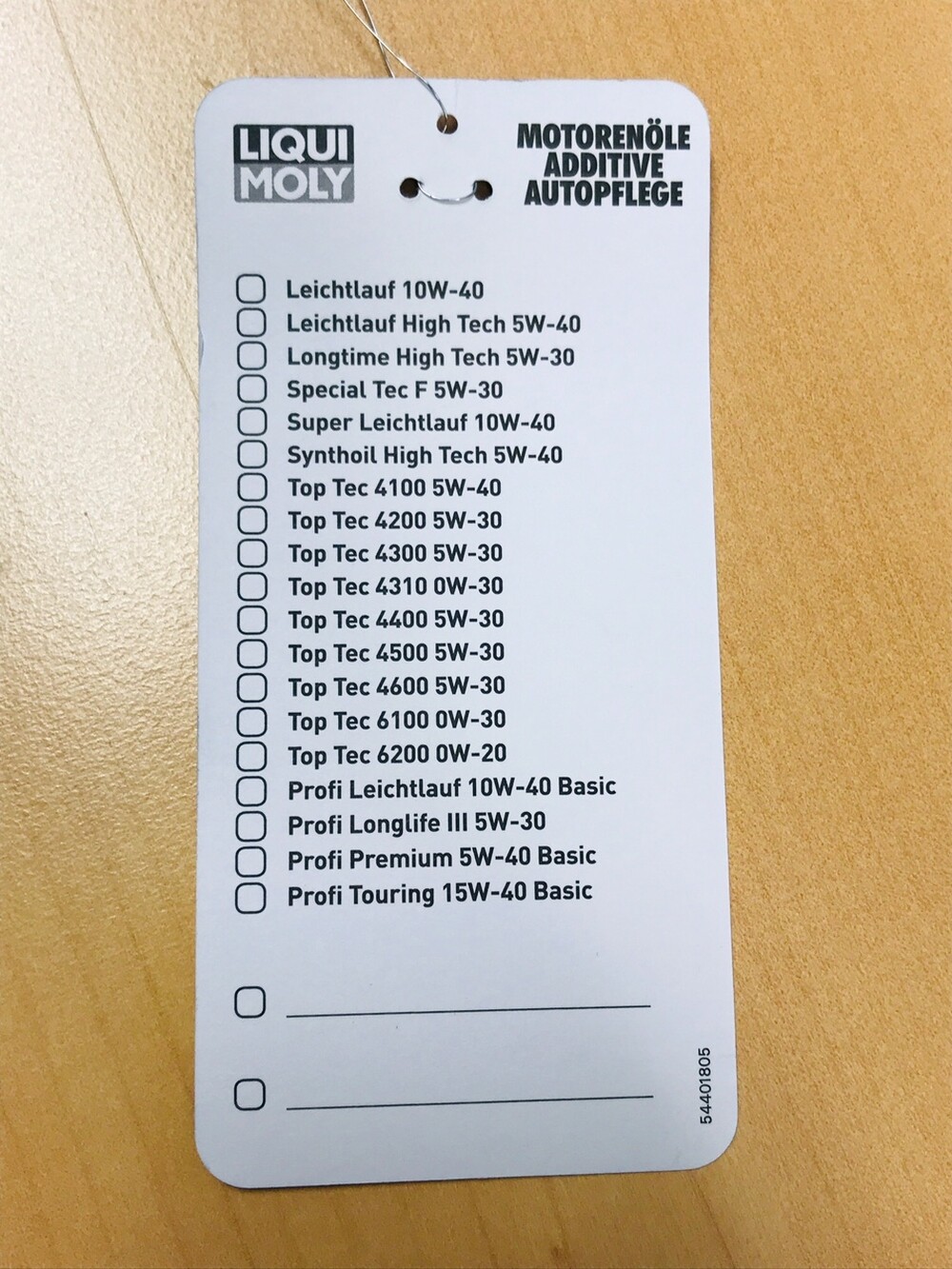 20x LIQUI MOLY Ölwechselanhänger, Ölwechselzettel, Inspektionszettel Ölzettel – Bild 3