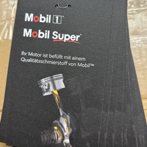 10x Mobil Ölwechselanhänger Ölwechselzettel Inspektionszettel Ölzettel