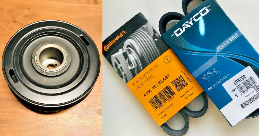 Für SMART 451 MHD Riemenscheibe Schwingungsdämpfer A1320300568 Schraube + Riemen – Bild 2