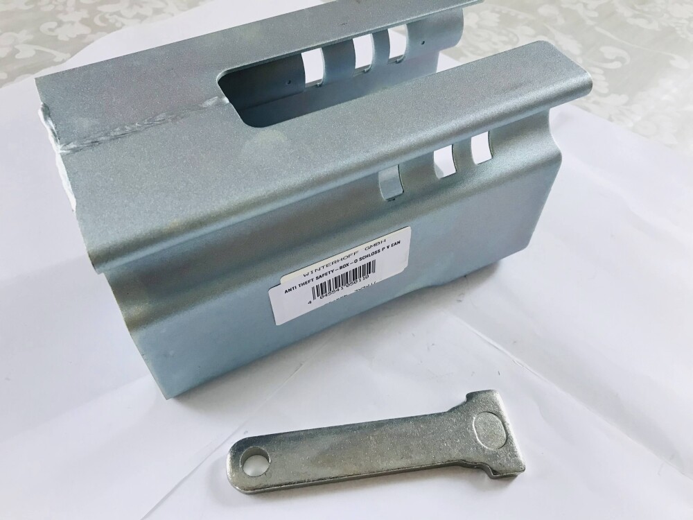 Diebstahlschutz Safety Box o. Schloss Kastenschloss Diebstahlsicherung Anhänger