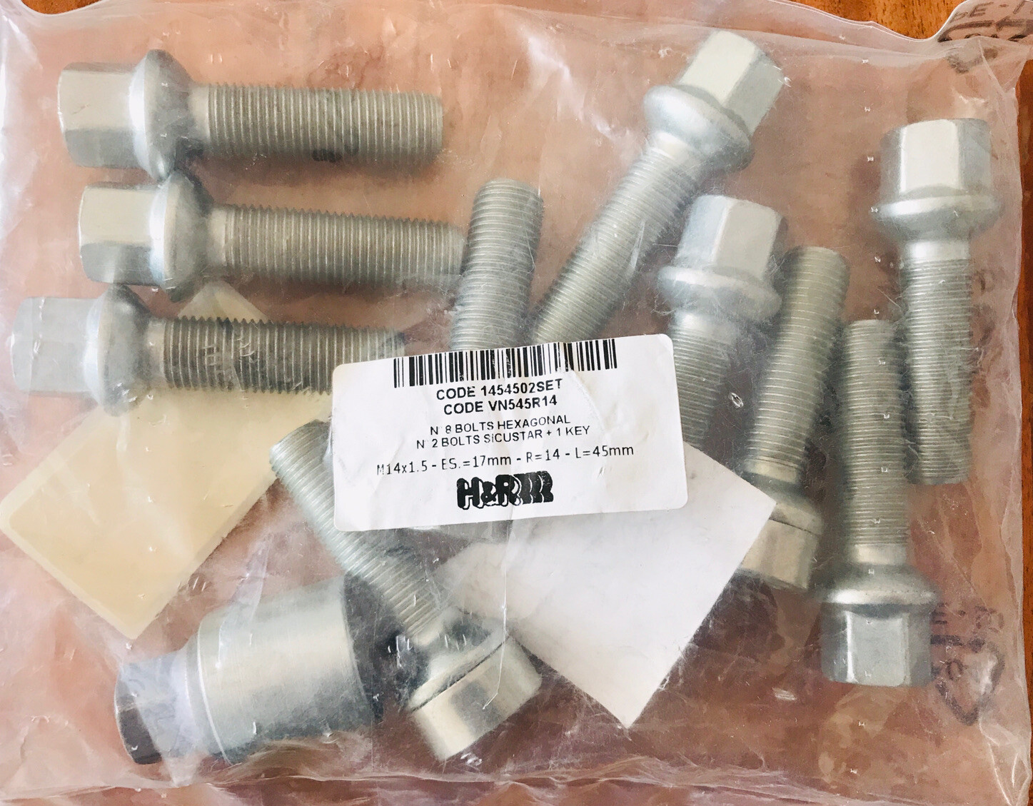 10x H&R Felgenschlösser Kugelbund M14x1,50x45 B1454502SET Kugel R14 silber