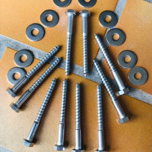 10x Edelstahlschrauben A2 f. Aussenkamin Edelstahlkamin Schornstein 10x Scheiben