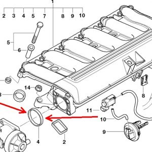 Dichtung f. BMW Ansaugbrücke X3 X5 M57 3er 5er 7er BMW 11612245439 AGR Drosselk