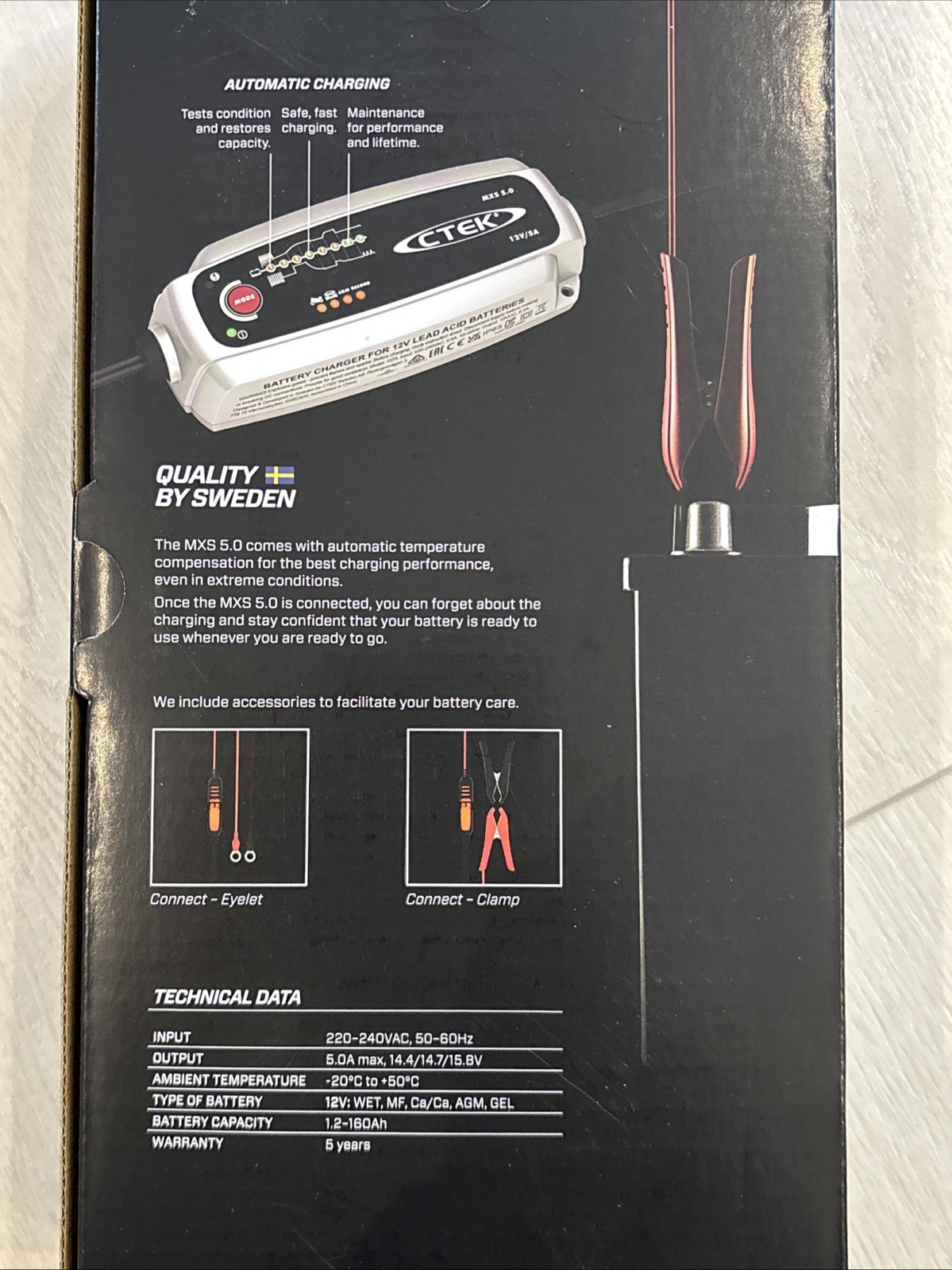 CTEK Batterieladegerät MXS 5.0 12V 5A Erhaltungsgerät Mikroprozessor 1,2-160 Ah – Bild 7