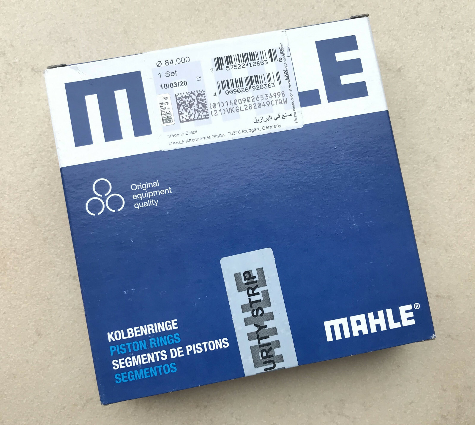 1x MAHLE Kolbenringe für BMW N43 N45 N46 STD 84mm