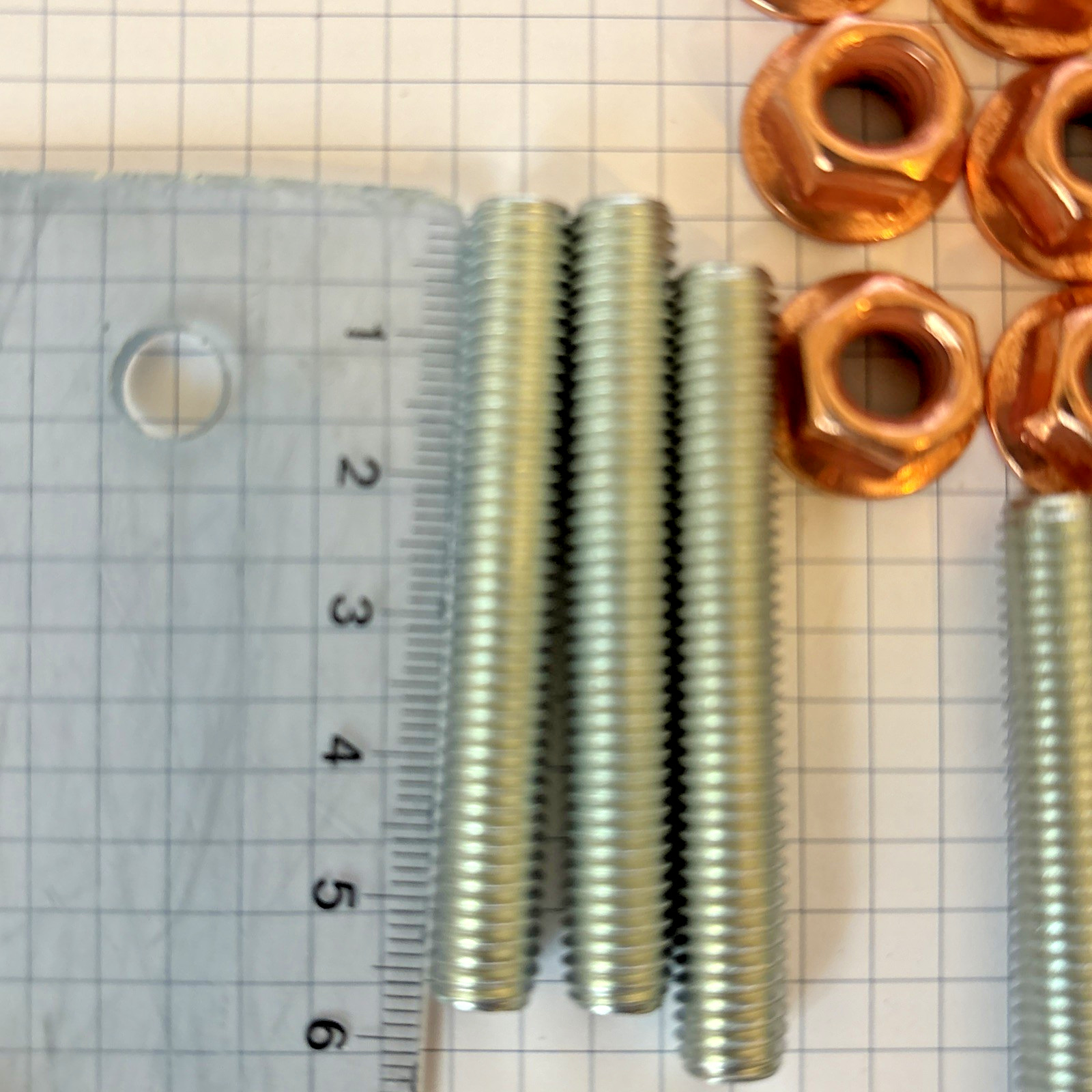 12X Stehbolzen M8 x 1,25 + 10x Mutter Abgaskrümmer 55mm M8 x 1,25 – Bild 3