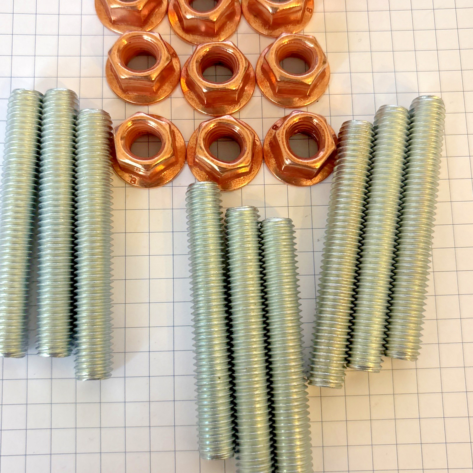 12X Stehbolzen M8 x 1,25 + 10x Mutter Abgaskrümmer 55mm M8 x 1,25 – Bild 4