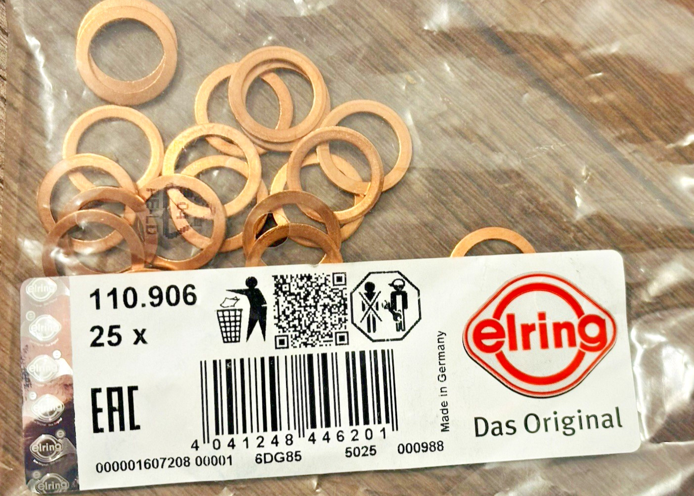 Kupferdichtring Ölablassschraube M12x17x1,5 ELRING 110.906 BMW Mercedes MINI