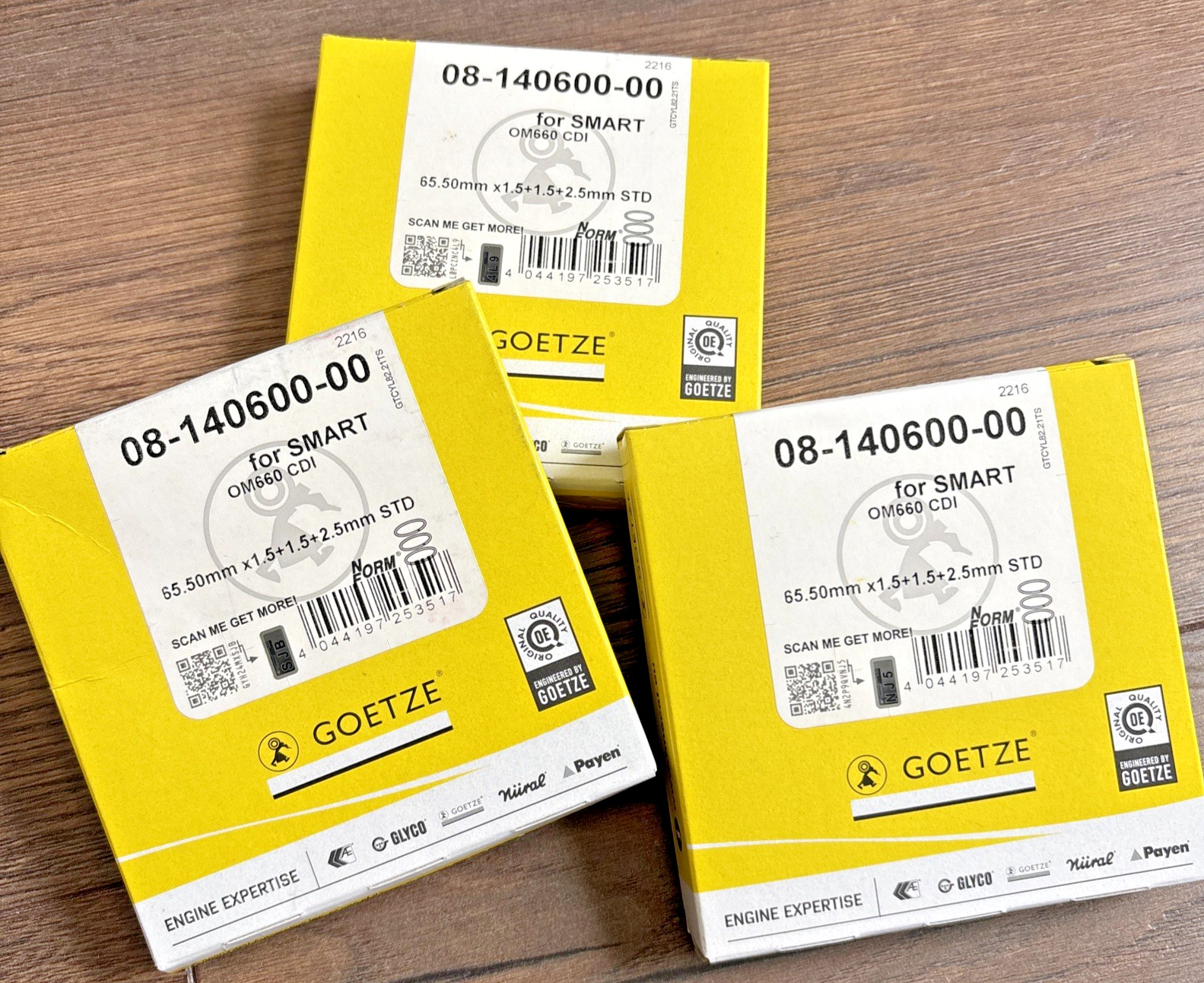 Kolbenringsatz für SMART 450 451 0.8CDI DIESEL 65,5mm STD 08-140600-00