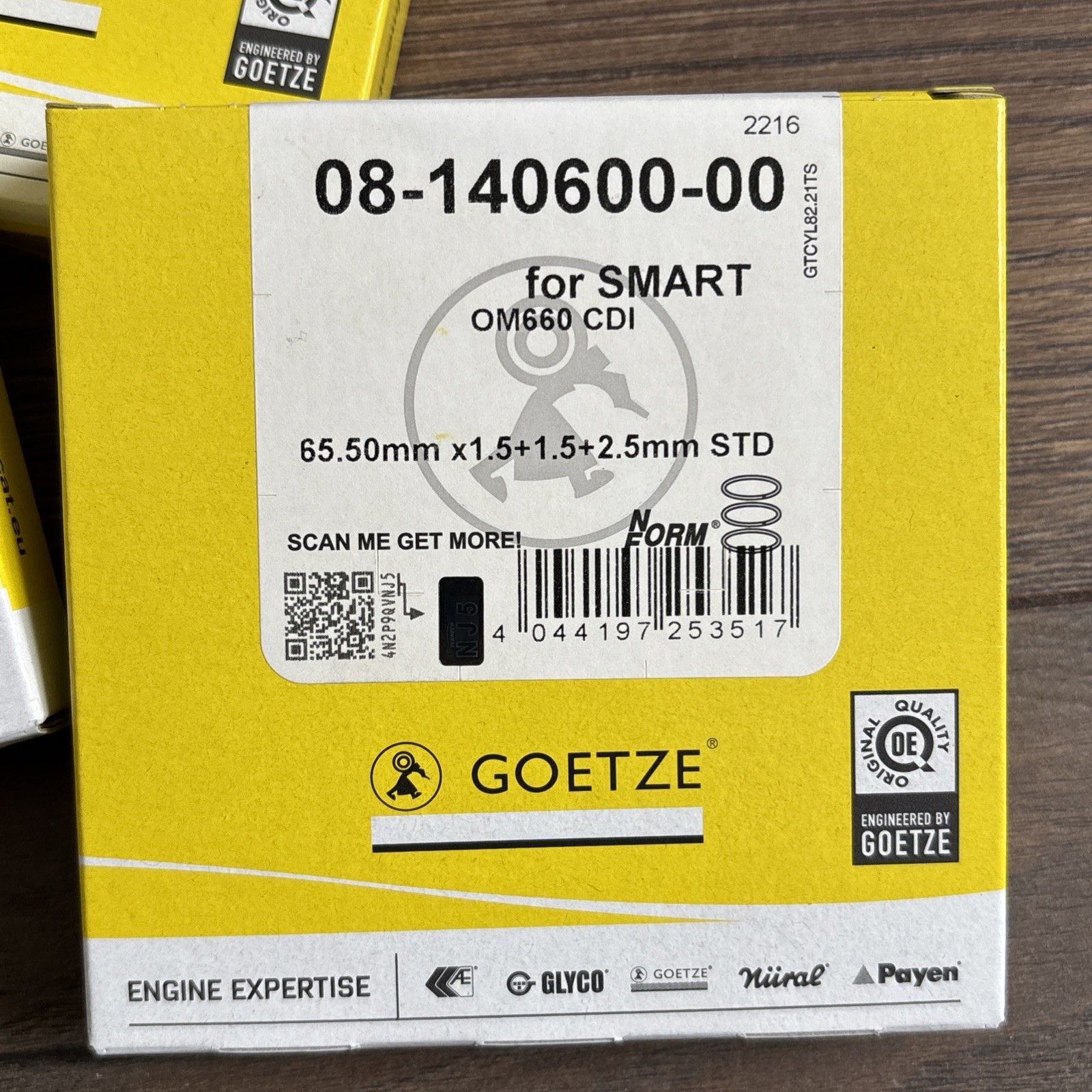 Kolbenringsatz für SMART 450 451 0.8CDI DIESEL 65,5mm STD 08-140600-00 – Bild 4