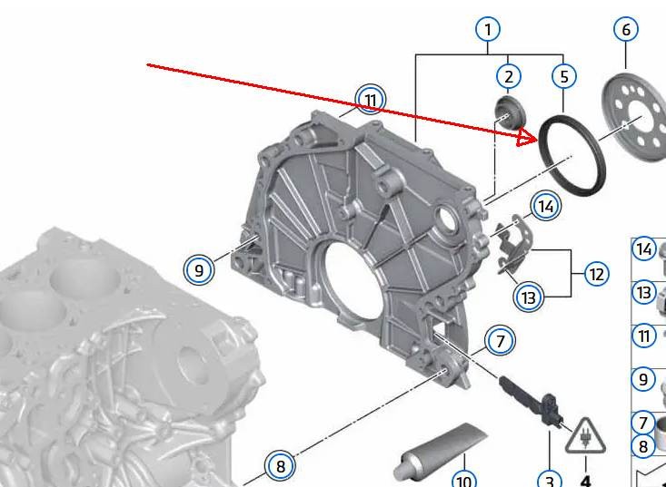 Wellendichtring Kurbelwelle Riemenscheibe ELRING 492.060 f. BMW N47 B47 N57 B57 – Bild 5